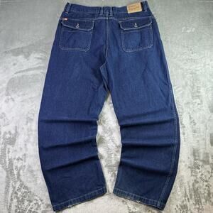 Vintage Y2K Ecko Untld Denim Foundry Dark Wash Baggy Denim Jeans Size 36